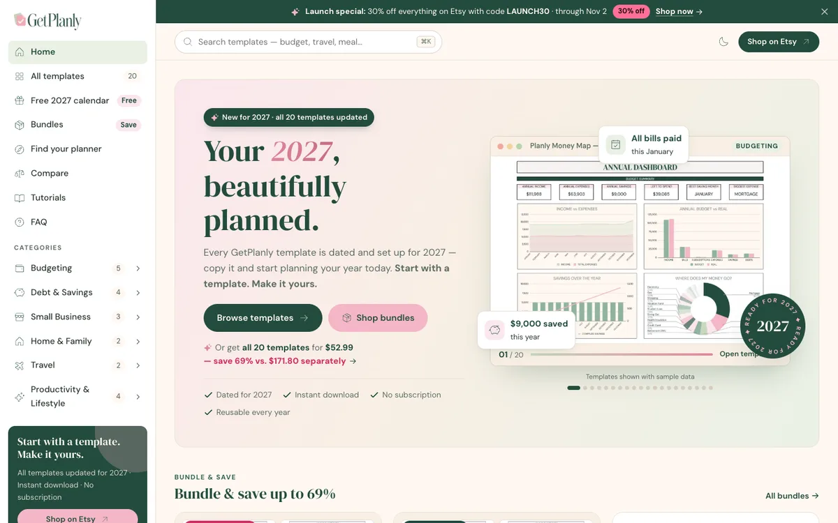 GetPlanly website screen